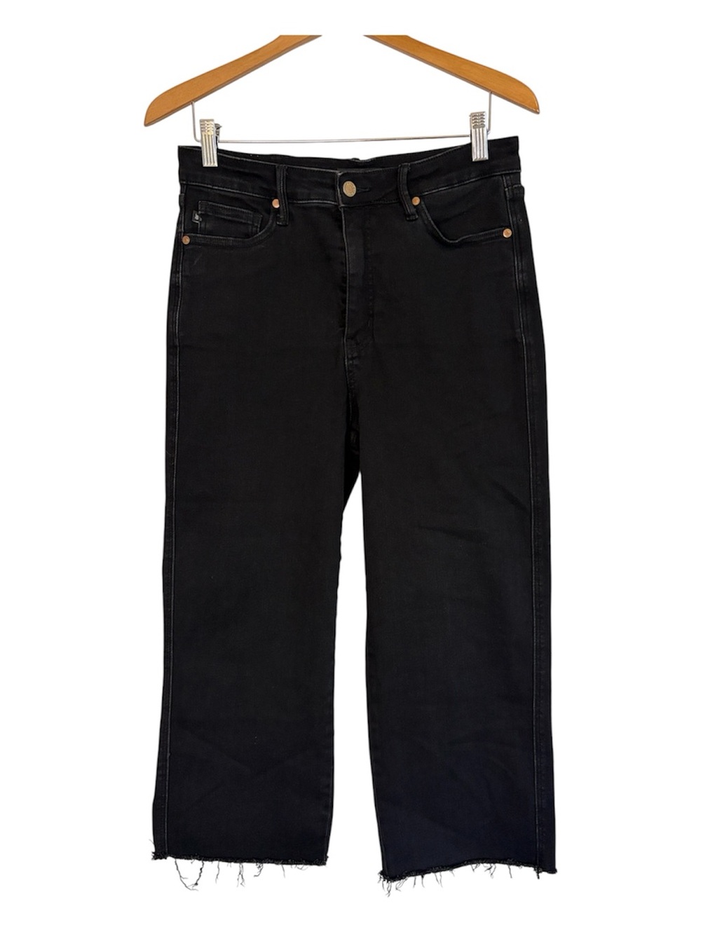 Judy Blue Wide Leg Crop Jeans Black Wash Size 13/31